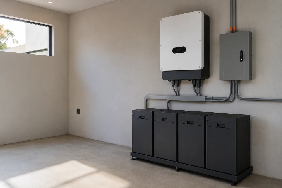 Sistema estacionario de almacenamiento de energía con baterías e inversor