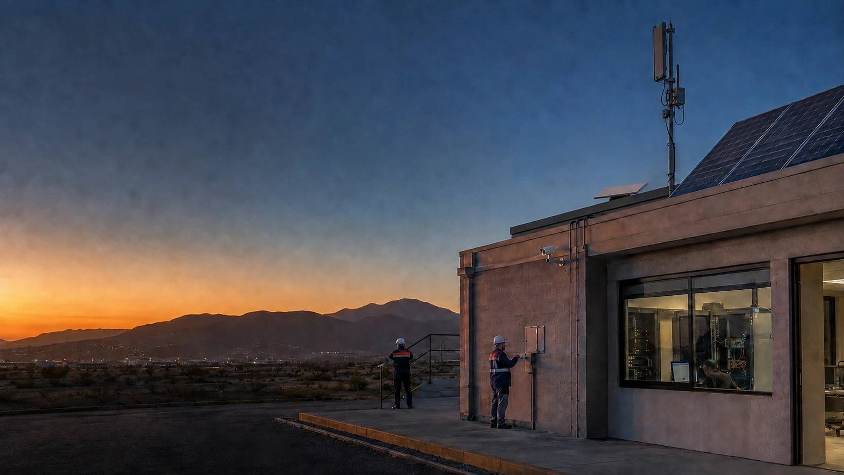 Infraestructura tecnológica con energía solar, conectividad satelital, comunicaciones y videovigilancia